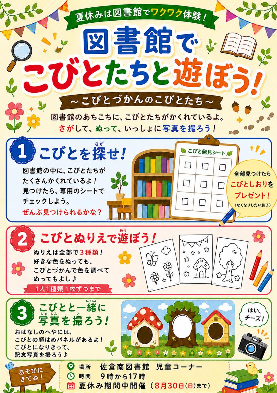 図書館でこびとたちとあそぼう！チラシ