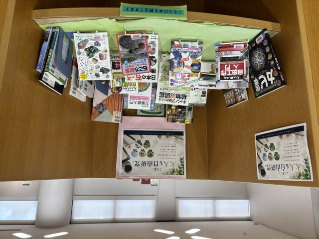 小テーマ展示　大人も自由研究　写真